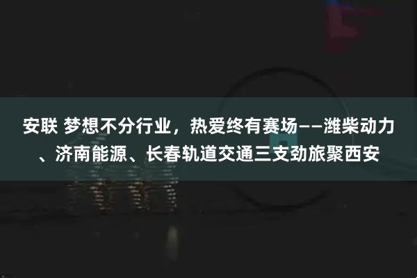 安联 梦想不分行业，热爱终有赛场——潍柴动力、济南能源、长春轨道交通三支劲旅聚西安